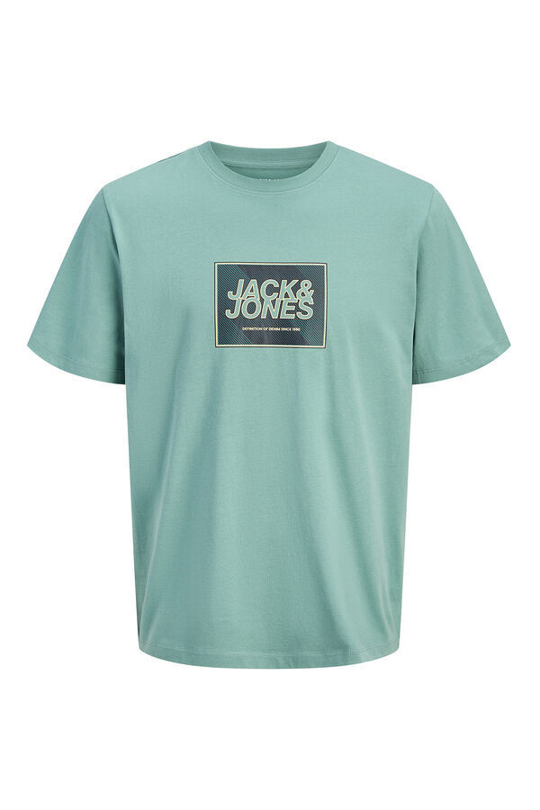 Jack & Jones Camiseta b&aacute;sica com logo azul