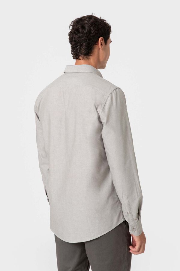 Celopman Camisa Oxford lisa castanho