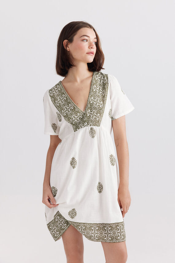 Vestido estampado cenefa