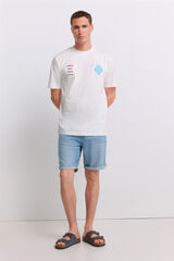 Springfield Bermuda jeans ultraleve slim fit azul