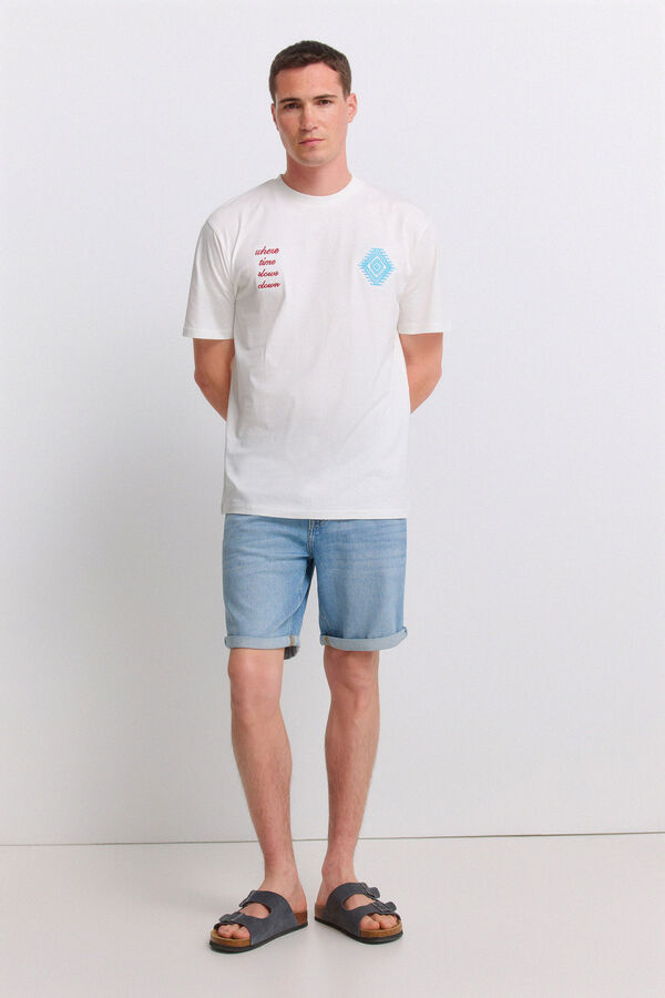 Springfield Bermuda jeans ultraleve slim fit azul