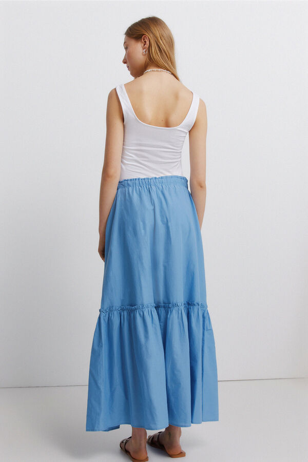 Springfield Saia midi com folhos azul