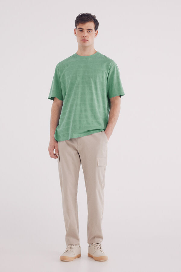 Springfield T-shirt risca piqué verde