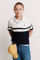 Springfield Kids Polo de riscas para menino azul