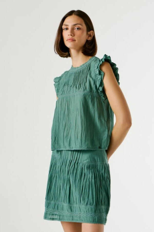 Pepe Jeans Camisa manga borboleta azul