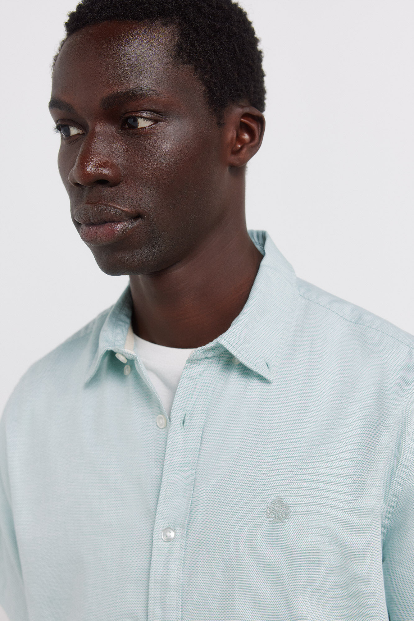 Springfield Camisa manga corta estructura bicolor