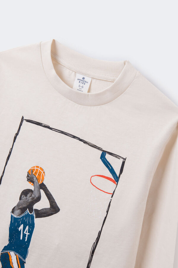 Springfield Boys' basketball print T-shirt natural