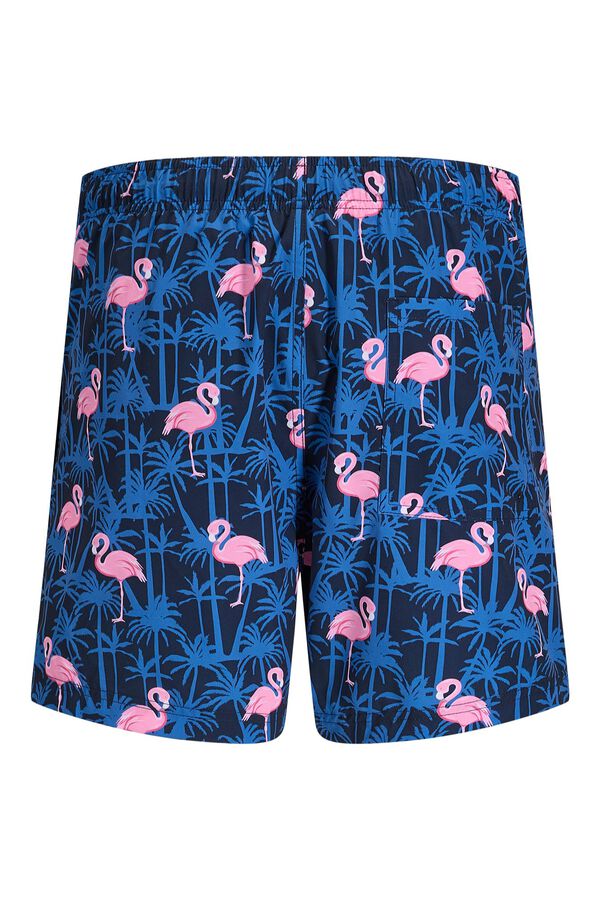 Jack & Jones PLUS Fato de banho estampado flamingos azul