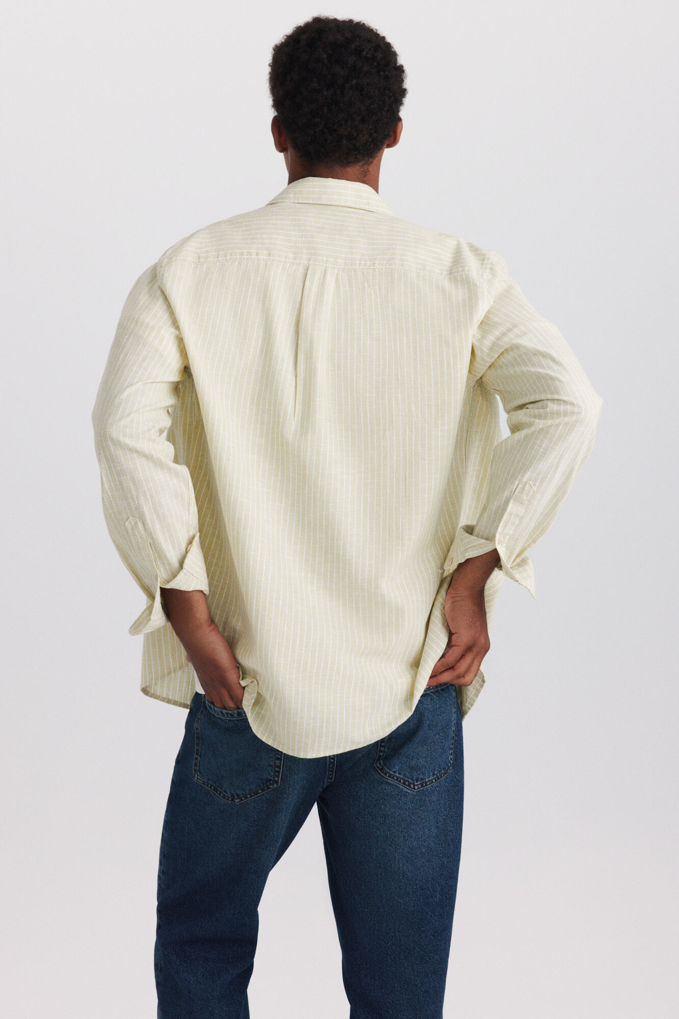 Springfield Camisa tipo linho &agrave;s riscas