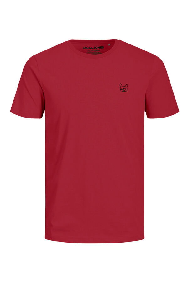 Jack & Jones T-shirt slim bordada vermelho