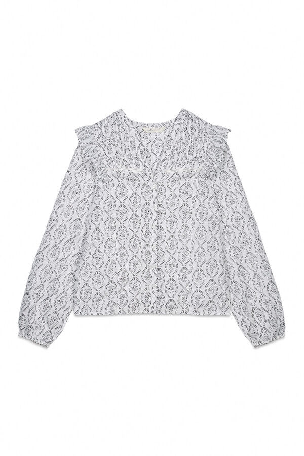 Springfield Blusa com volume e folhos estampado