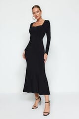 Trendyol Vestido maxi de punto negro