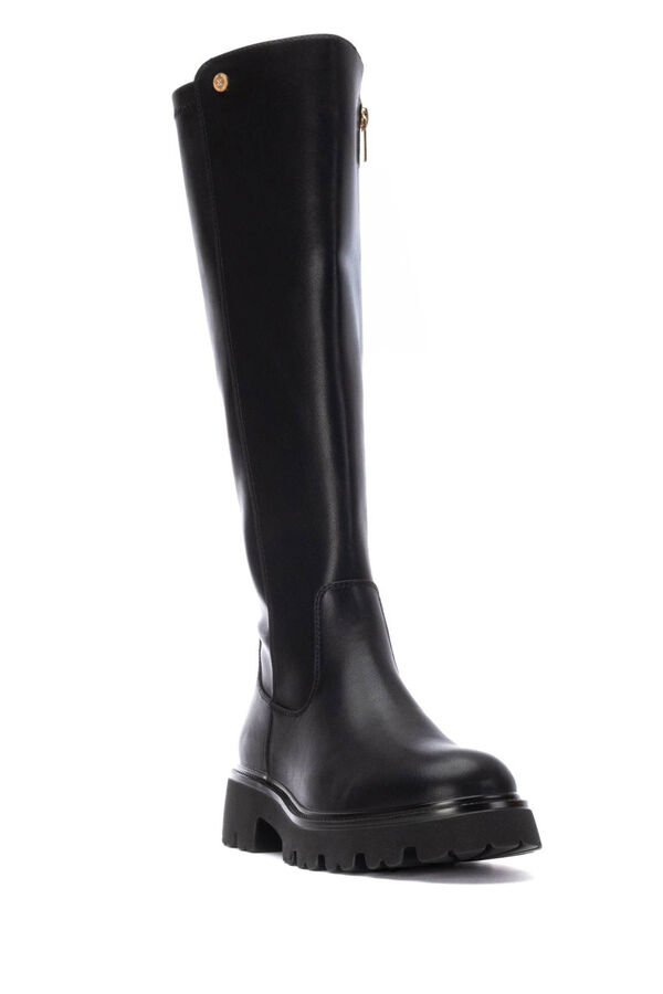 XTI Elasticated shaft heel boot black