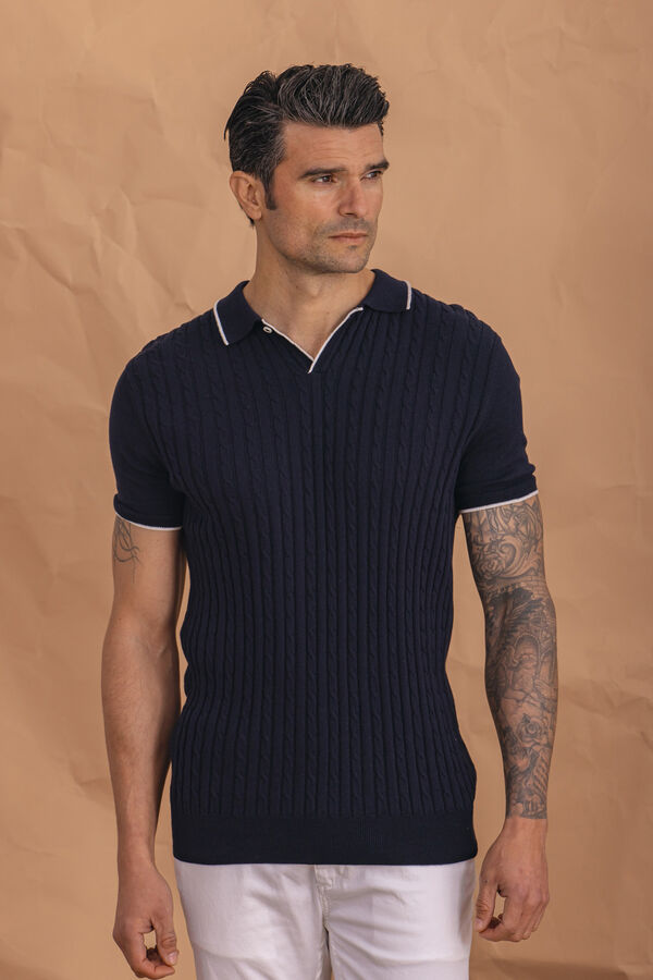 Celopman Polo Tricot Azul Marinho azul