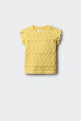 Springfield Kids Top de malha com folhos para menina estampado