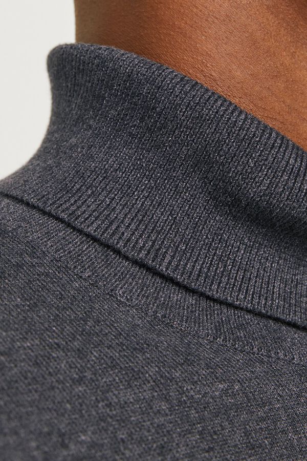 Jack & Jones Camisola de gola alta em algod&atilde;o cinzento