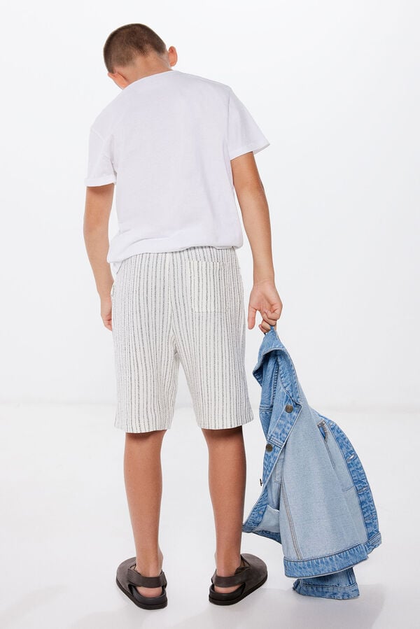 Springfield Boy's textured Bermuda shorts ecru