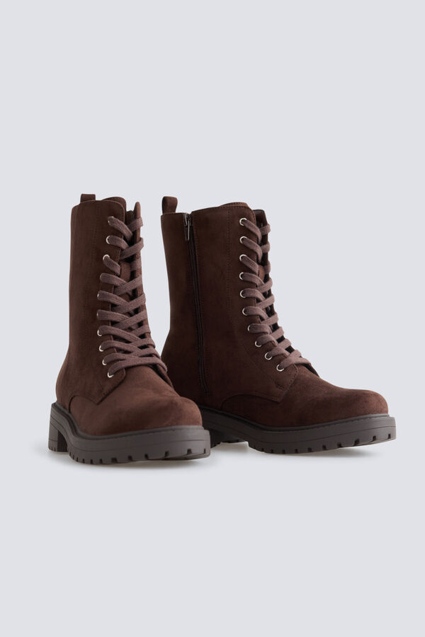 Springfield Botas militares em camur&ccedil;a castanho