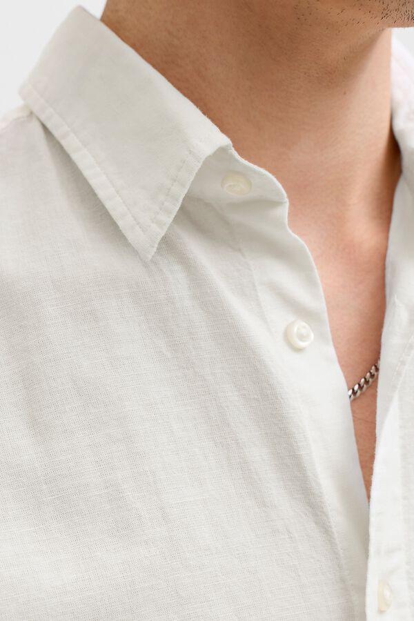 Jack & Jones Camisa regular fit em linho branco