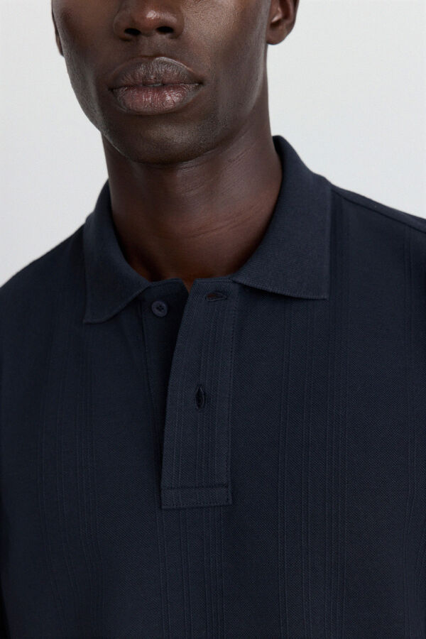 Springfield Polo slim fit com estrutura azul