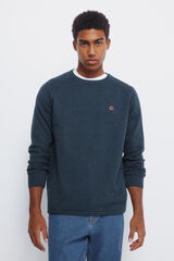 Springfield Camisola liso de gola alta azul