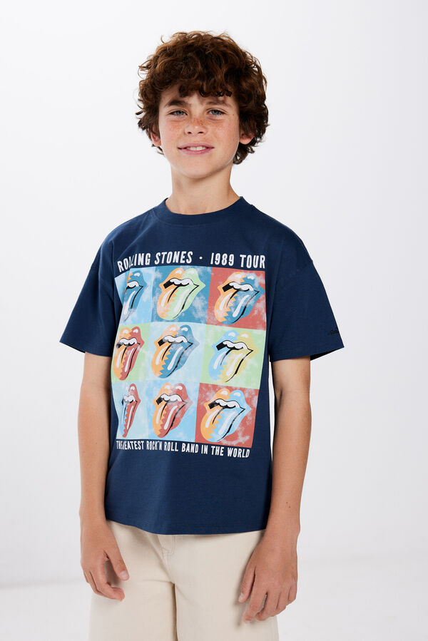 Springfield Camiseta Rolling Stones niño estampado azul