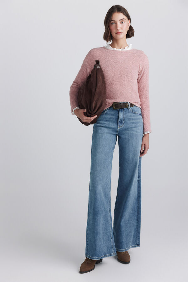 Springfield Camisola b&aacute;sica lisa rosa