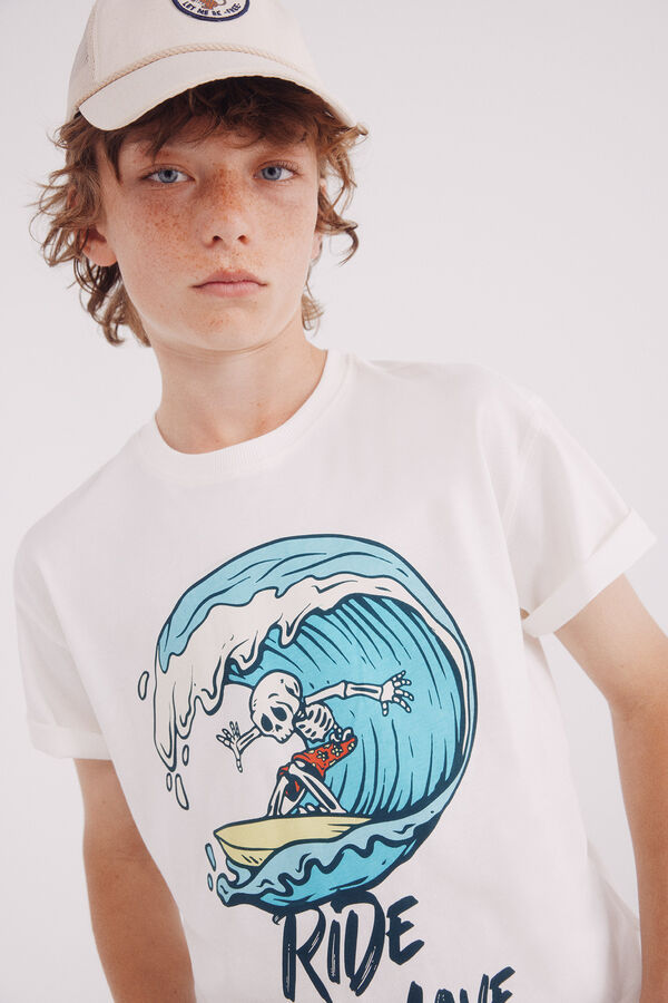 Springfield Kids Camiseta skate niño marfil