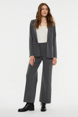 System Action Pantalón recto tejido raya diplomática gris