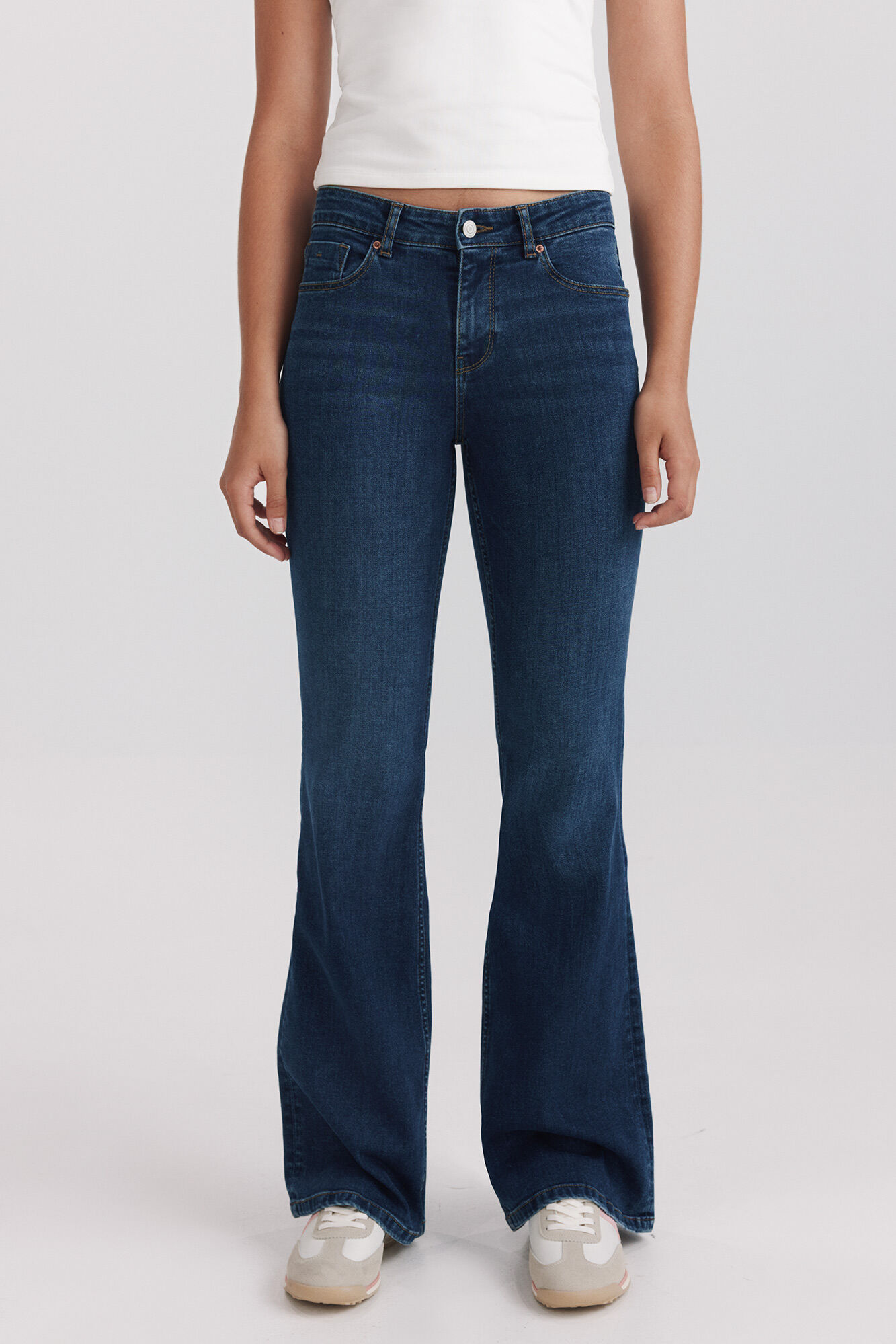 Springfield Jeans bootcut flare de cintura baixa
