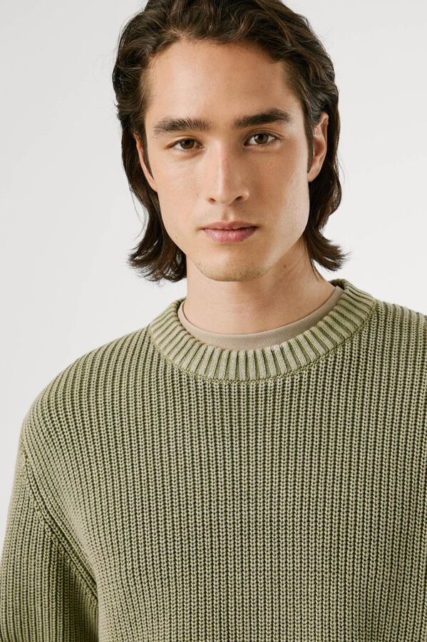 Pepe Jeans Suéter de gola redonda com ajuste regular verde