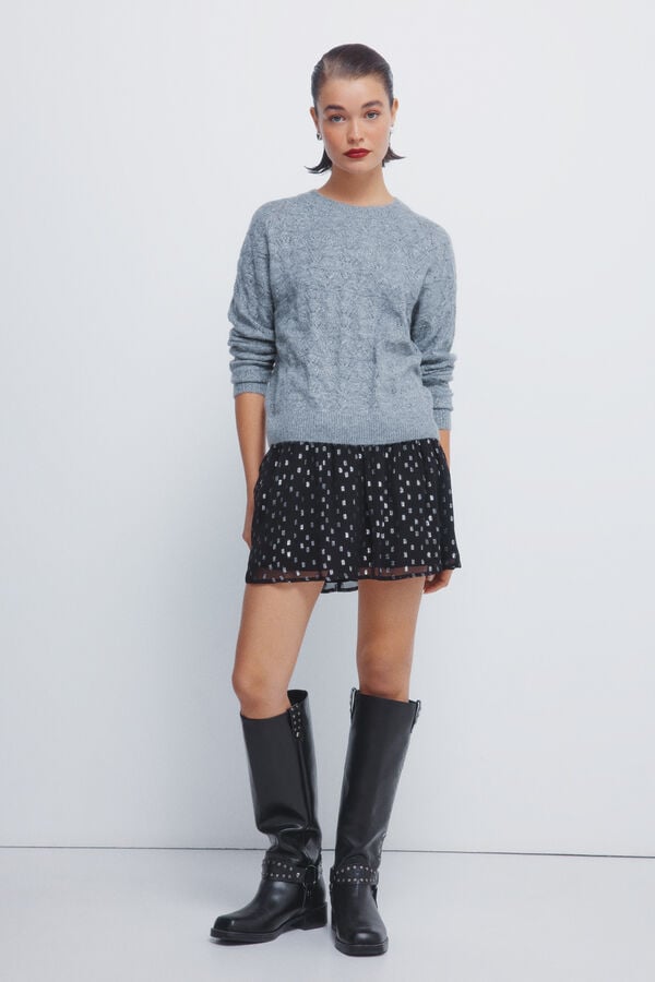 Springfield Saia de lurex preto