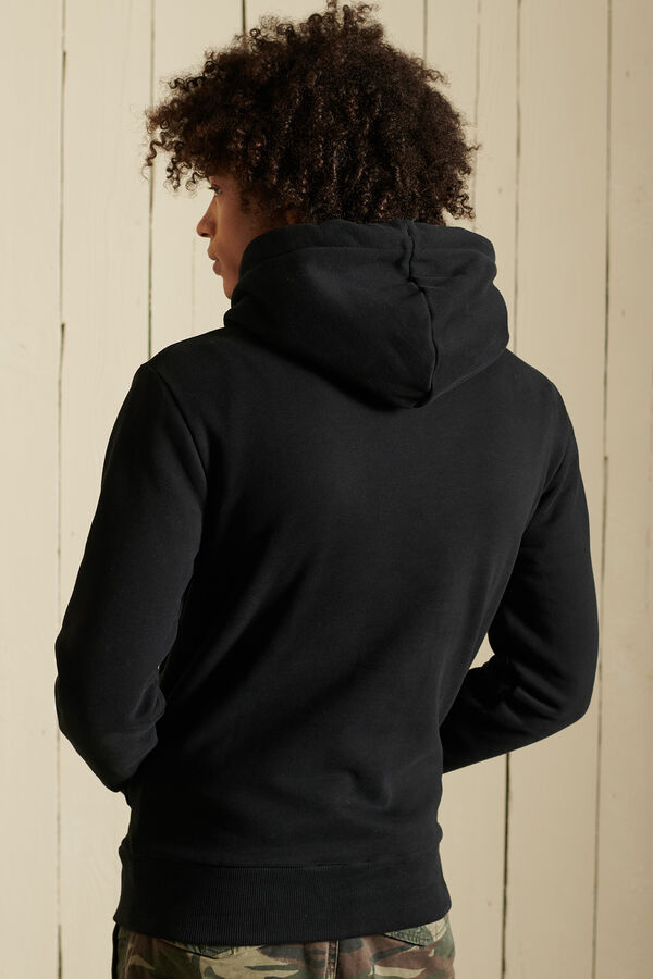 Superdry Sudadera de algodón orgánico con capucha y logotipo Core negro