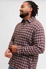 Jack & Jones PLUS Camisa de flanela de manga comprida rosa