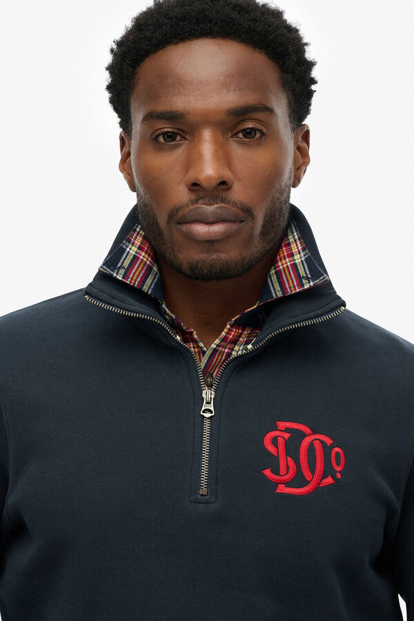 Superdry Sweatshirt meio fecho-&eacute;clair n&eacute;on azul