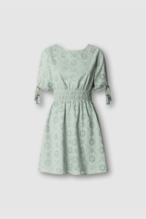 Pepe Jeans Vestido curto de manga curta bege