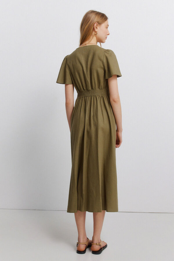 Springfield Vestido de linho com n&oacute; estampado