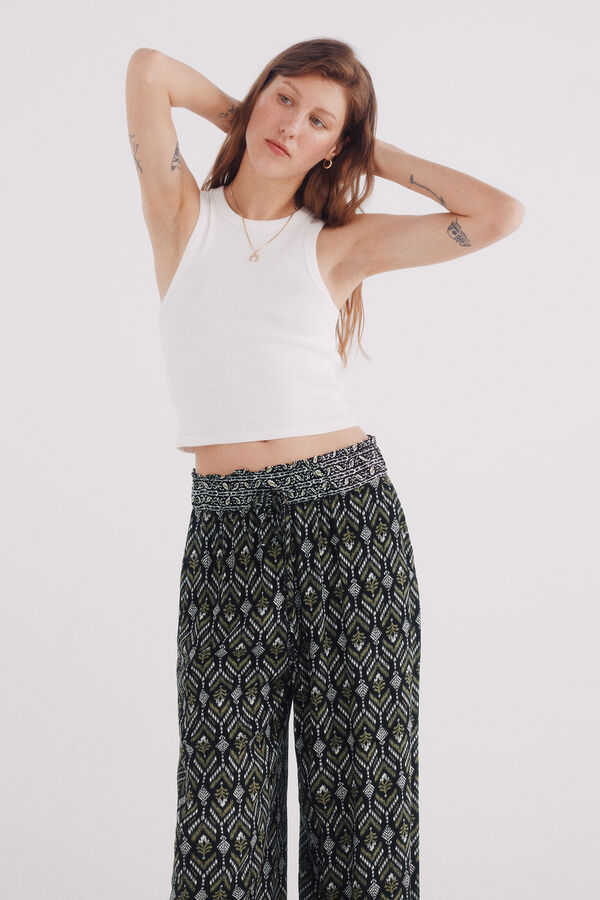 Springfield print palazzo fluid black