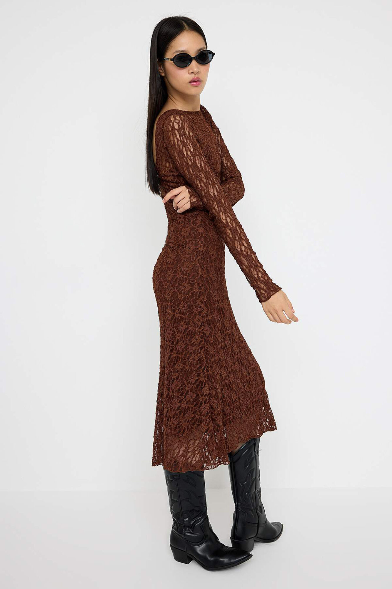 Trendyol Vestido midi com costas abertas