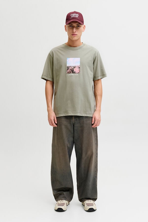 Jack & Jones Camiseta de manga curta estampada verde