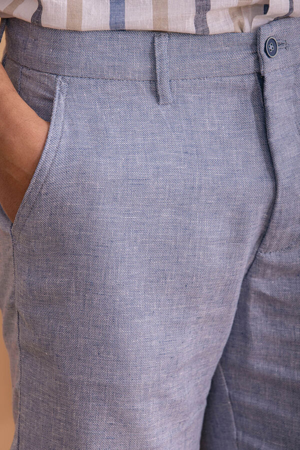 Celopman Bermuda Casual Lino azul