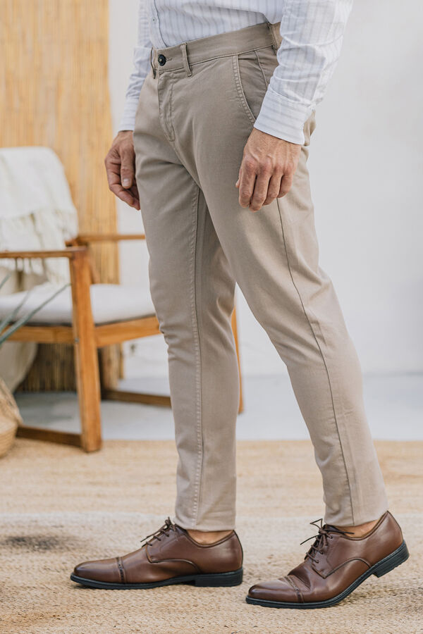 Celopman Calça Chino Skinny camel