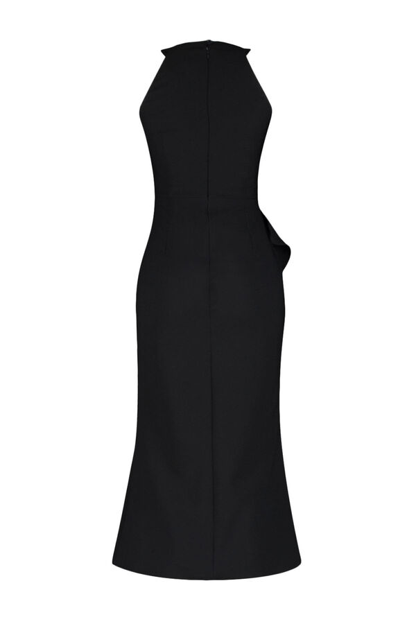 Trendyol Vestido com folhos preto