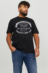 Jack & Jones PLUS T-shirt de manga curta slim em algodão sustentável PLUS preto