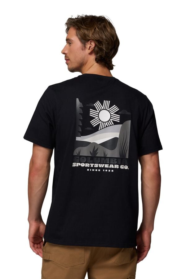 Columbia T-shirt com estampado de natureza nas costas preto