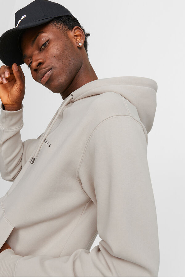 Jack & Jones Sweatshirt logo com capuz cinzento