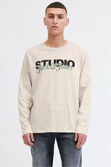 Jack & Jones T-shirt manga Studio cinzento