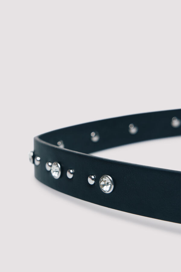 Springfield Cinto cravejado de metal preto