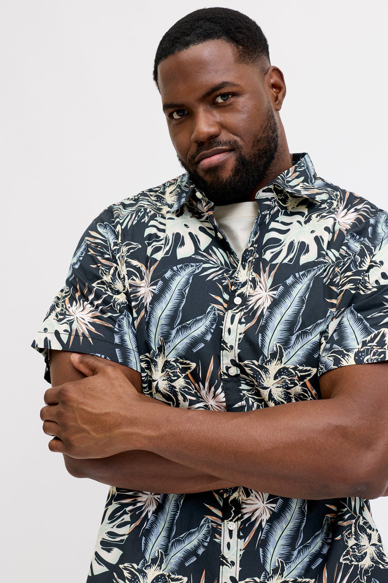 Jack & Jones PLUS Camisa resort estampado tropical