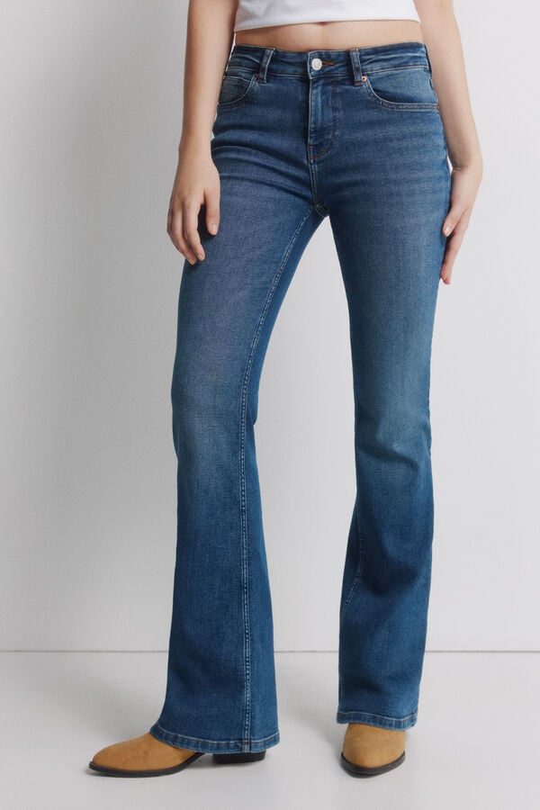 Springfield Jeans cintura m&eacute;dia flare  azul